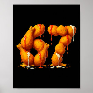 6 7 Meme Frittiertes Hähnchen 67 Pyjama Kinder Sec Poster