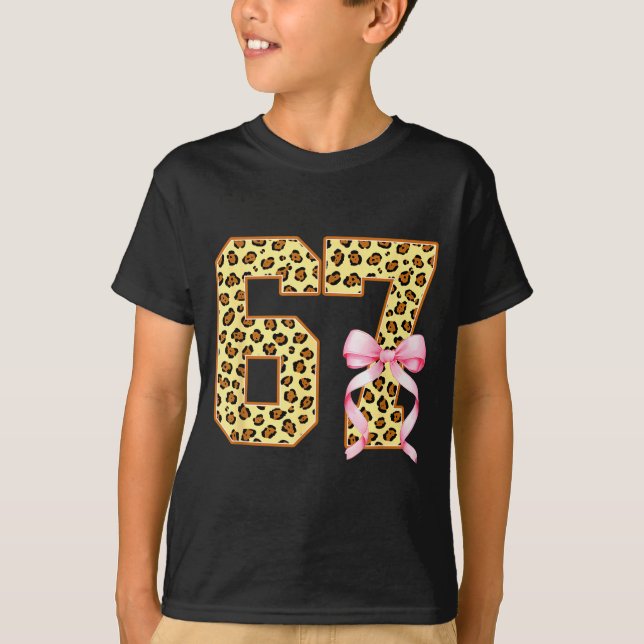 6-7 Meme Leopard Cheetah Cool Six-seven Funny 67 G T-Shirt (Vorderseite)