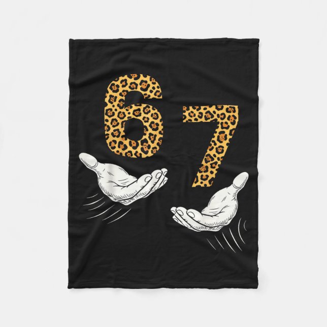 6-7 Meme Leopard Cheetah Cool Six-seven Funny  Fleecedecke (Vorderseite)