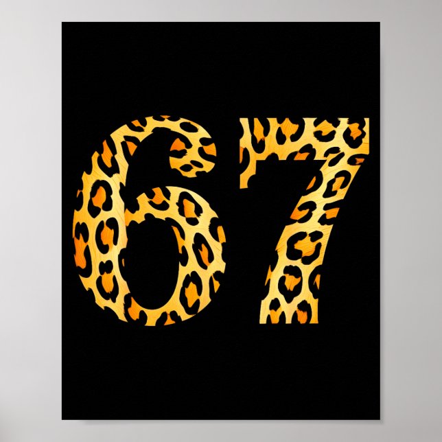 6-7 Meme Leopard Cheetah Cool Six-seven  Poster (Vorne)
