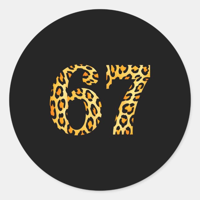 6-7 Meme Leopard Cheetah Cool Six-seven  Runder Aufkleber (Vorderseite)