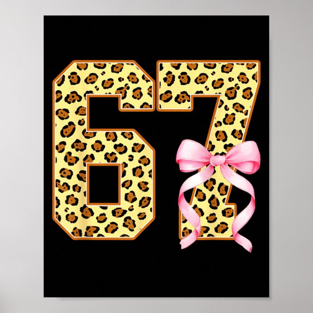 6-7 Meme Leopard Gepard Cool Sechs-sieben Lustig 6 Poster (Vorne)