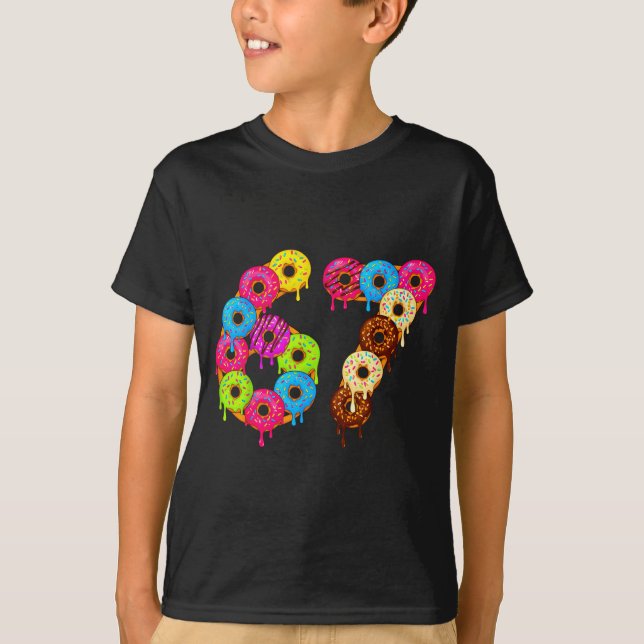6 7 Meme Matching Love Donuts 67 Pajamas Kids Six  T-Shirt (Vorderseite)