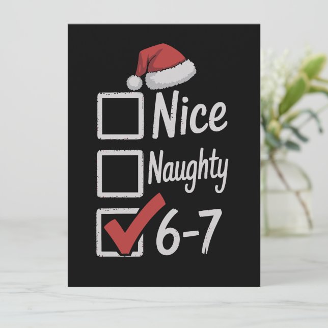 6-7 Meme Nice Naughty 67 Weihnachten Brain Rot Lus (Stehend Vorderseite)