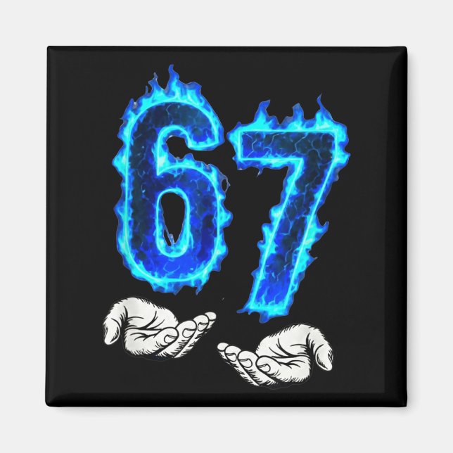 6 7 Meme Six Seven 67 Hands Meme Funny Men Girls B Magnet (Vorne)