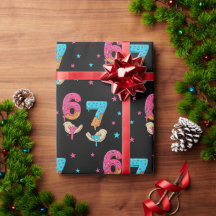 6 7 Meme Six Seven Birthday Wrapping Paper