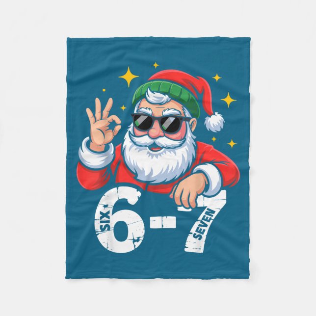 6 7 Meme Six Seven Christmas Gen Z Alpha Teen Boys Fleecedecke (Vorderseite)
