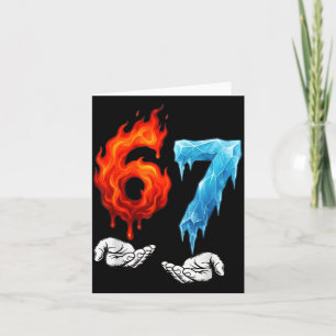 6 7 Meme Six Seven Eis 67 Flammen Lustig Kinder Ju Karte