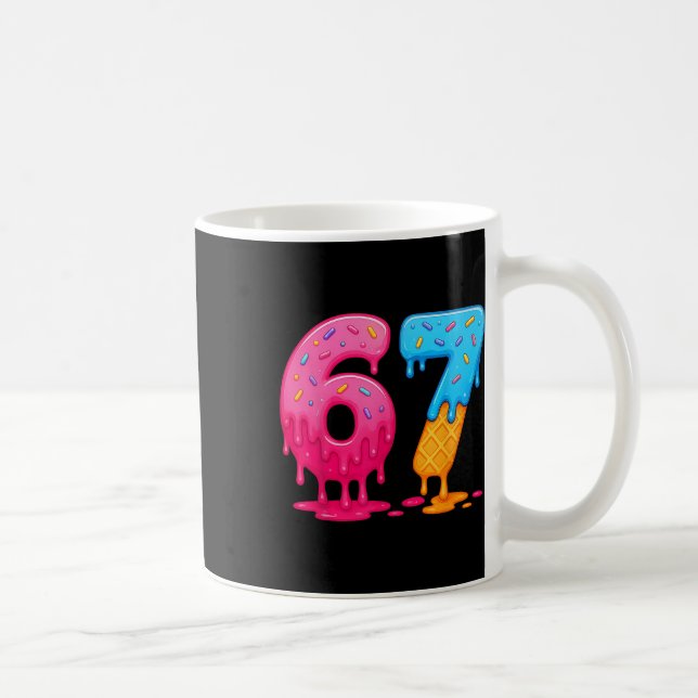 6 7 Meme Six Seven Eis Drip  Kaffeetasse (Rechts)