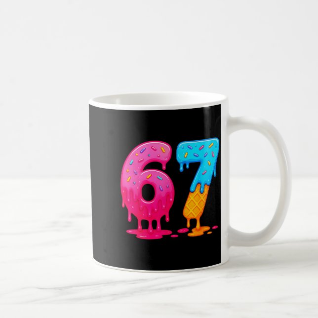 6 7 Meme Six Seven Eis Drip  Kaffeetasse (Rechts)