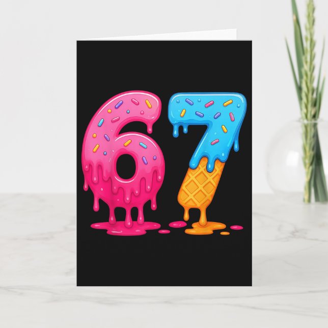 6 7 Meme Six Seven Eis Drip  Karte (Vorderseite)