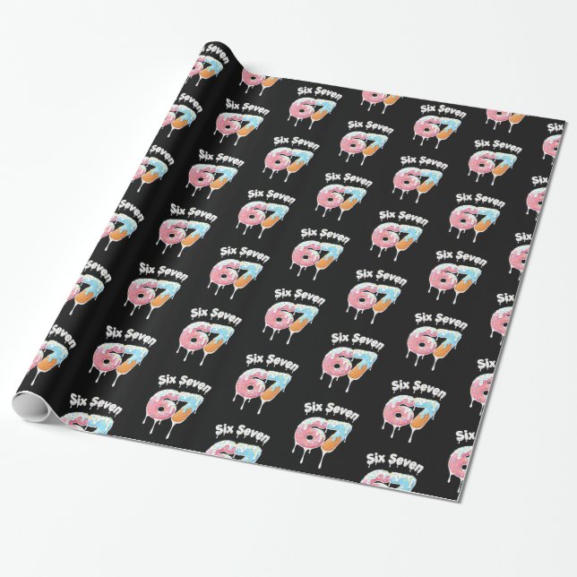 6 7 Meme Six Seven Party-Geschenkpapier Geschenkpapier (Ungerollt)
