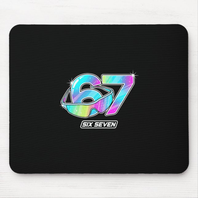 6 7 Meme Six Seven Sungles Gen Alpha Funny Design Mousepad (Vorne)
