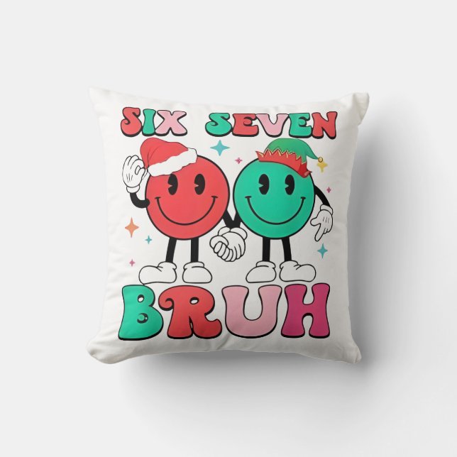 6 7 Meme Six Seven Xmas Lustig 67 Weihnachten Jung Kissen (Vorderseite)