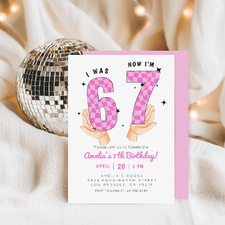 6 7 Meme Trend Six Seven Birthday  Einladung