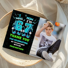 6 7 Meme Trend Six Seven Birthday Party Photo Dankeskarte