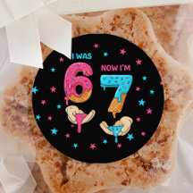 6 7 Meme Trend Six Seven Birthday Sticker