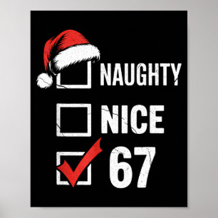 6-7 Meme Weihnachten Unartig Artig 67 Sechs Sieben Poster