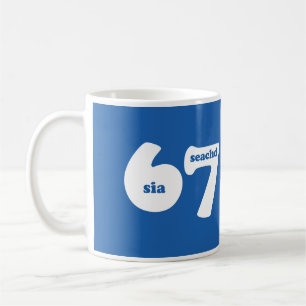 6 7 mit gälischer Zahl 6 sia und 7 seachd Kaffeetasse