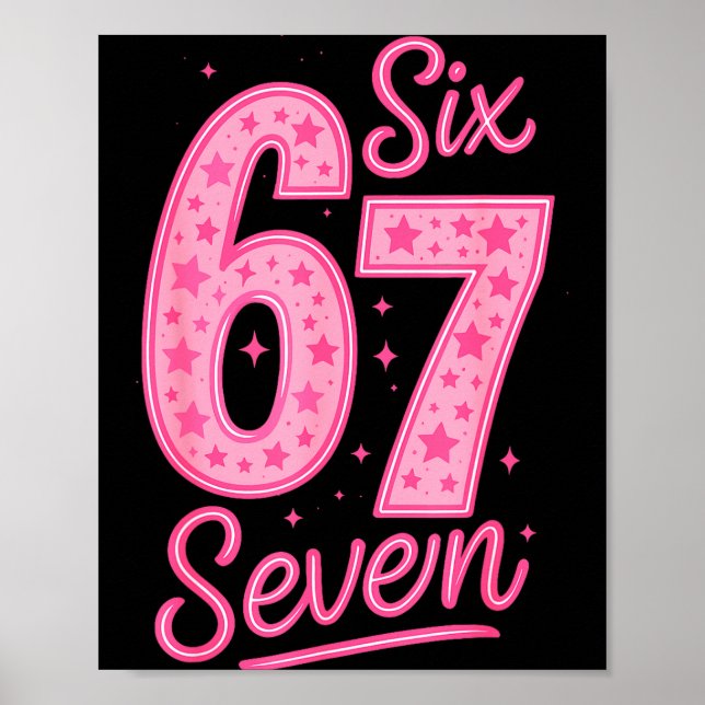 6 7 Number 67 Nk Six Seven Meme Slang Womens Girls Poster (Vorne)