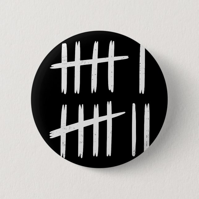 6 7 Number 67 Six Seven Tally Marks Meme Mens Boys Button (Vorderseite)