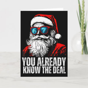 6 7 Santa Gesicht Sechs Sieben Meme Lustig 67 Weih Karte