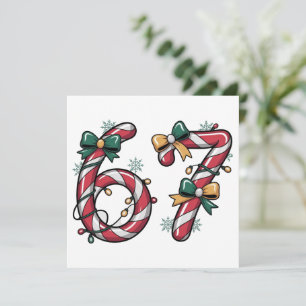 6 7 Sechs Sieben Gen Z Alpha Meme Slang Weihnachts Feiertagskarte
