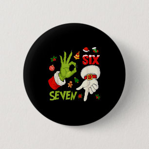 6 7 Sechs Sieben Hand Gen Z Alpha Meme Slang Weihn Button