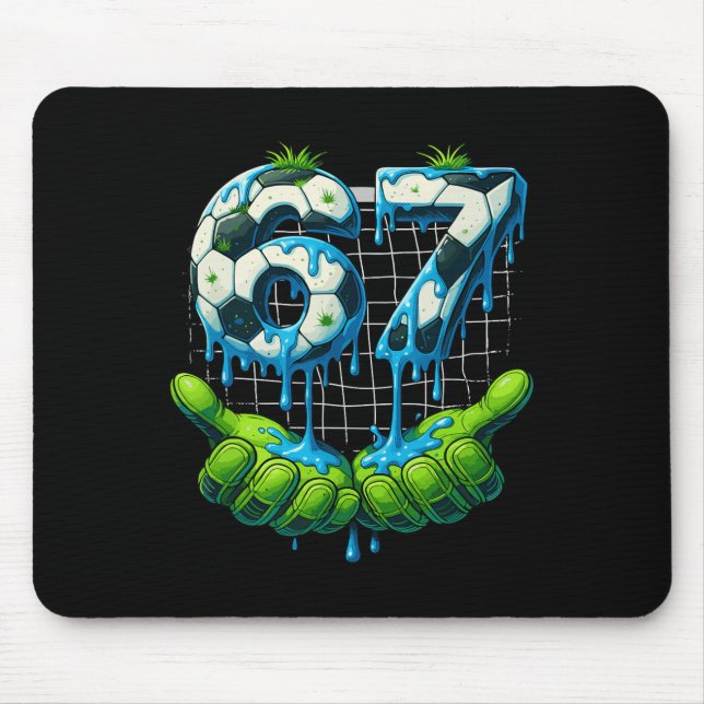 6 7 Six Seven Drip Lustig Gen Alpha Meme Fußball P Mousepad (Vorne)