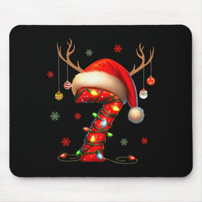 6 7 Six Seven Gen Z Alpha Merry Christmas Holiday  Mousepad (Vorne)