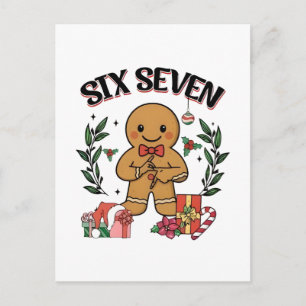 6 7 Six Seven Hand Gen Z Alpha Lebkuchen Meme Postkarte