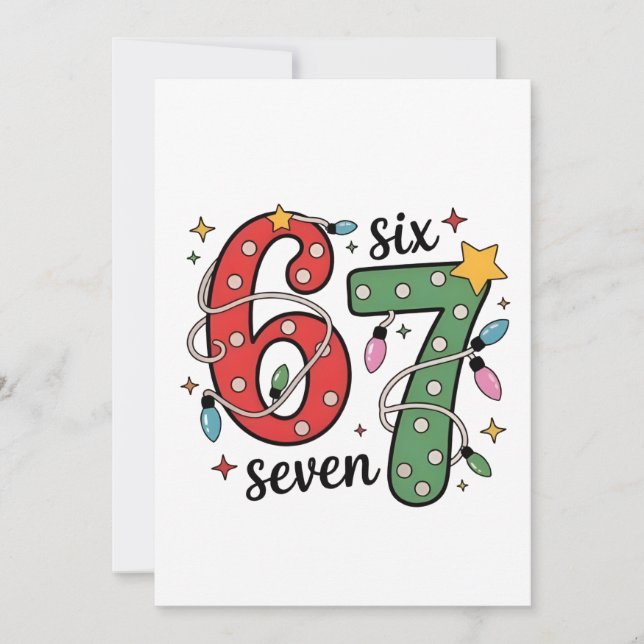 6 7 Six Seven Hand Gen Z Alpha Meme Slang Weihnach Dankeskarte (Vorderseite)