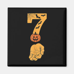 6 7 Six Seven Meme mit Hand Spinnennetz Halloween Magnet
