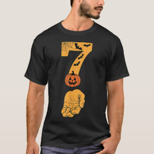 6 7 Six Seven Meme mit Hand Spinnennetz Halloween T-Shirt