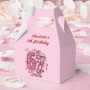 6 7 Six Seven Meme Trend Rosa Mädchen 7. Geburtsta Geschenkschachtel