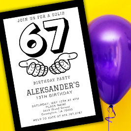 6 7 Six Seven Meme Viral Boy Any Birthday Party  Einladung