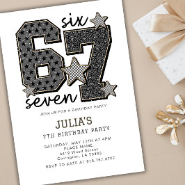 6 7 Six Seven Meme Viral Girl Any Birthday Party  Einladung