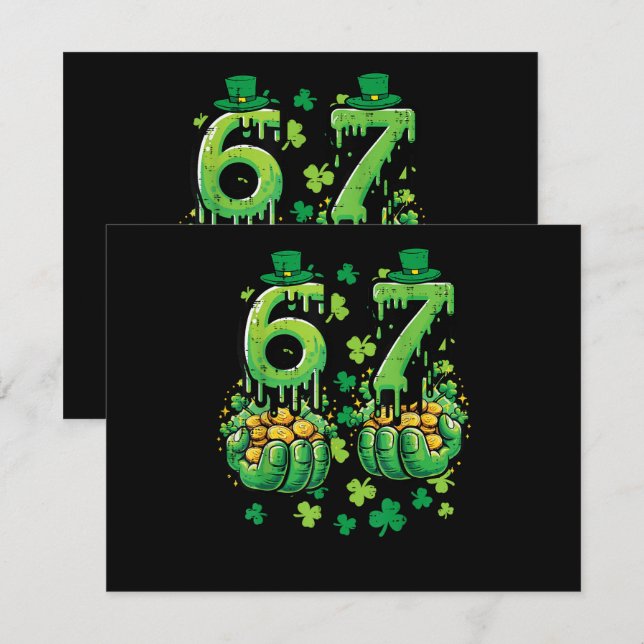 6 7 St Patricks Day Einladung (Vorne/Hinten)