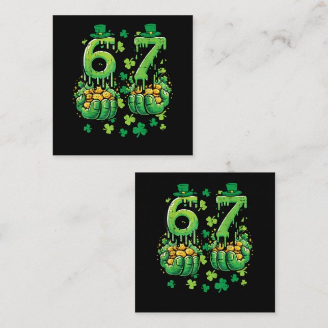 6 7 St Patricks Tag Begleitkarte (Vorne/Hinten)