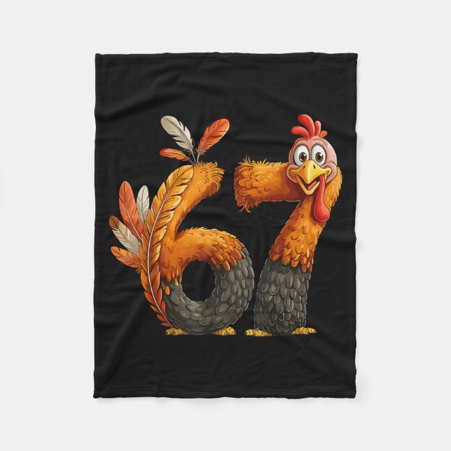 6 7 Thanksgiving Funny Turkey Thanksgiving 67 Men  Fleecedecke (Vorderseite)