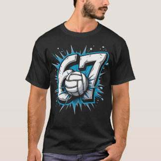 6 7 Volleyball Meme Power Sports Humor T-Shirt