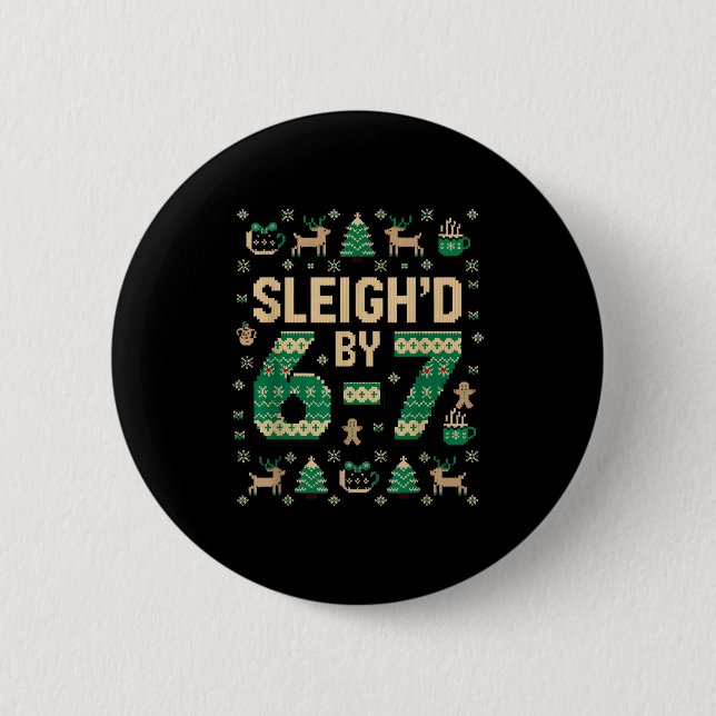 6-7 Weihnachten hässlicher Pullover Six Seven Xmas Button (Vorderseite)