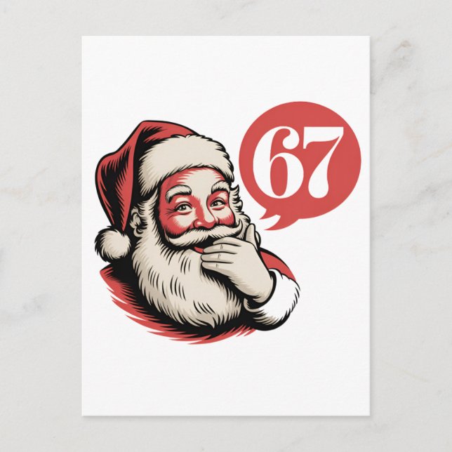 6 7 Weihnachten Sechs Sieben Brainrot Weihnachtsma Einladungspostkarte (Vorderseite)