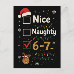 6-7 Weihnachts- Unartig-oder-Netter-Meme  Postkarte