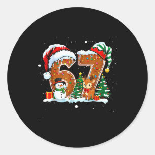 6-7 Weihnachtslebkuchen Lustiger Schneemann Rennti Runder Aufkleber
