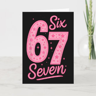 6 7 Zahl 67 Rosa Sechs Sieben Meme Slang Frauen Mä Karte