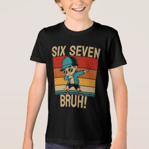 6 7 Zahlen Dabbing Six Seven Bruh Tri-Blend Shirt