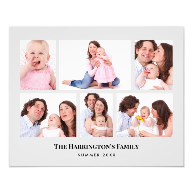 6 Abschnitte Minimalistische graue Rahmen für das  Fotodruck (Vorne)