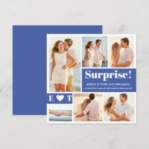 6 Ankündigung von Foto Collage Blue Verlobung