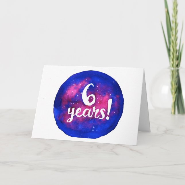 6 ans carte d'anniversaire/anniversaire de (Devant)